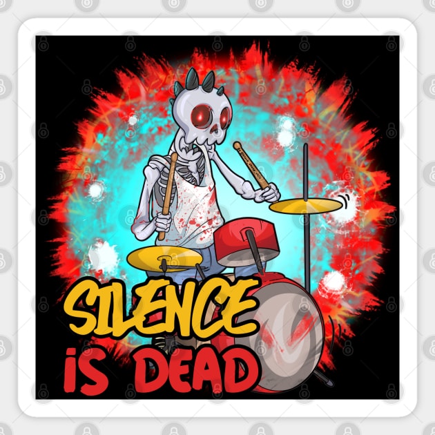 Metal Head Silence is Dead Skull Magnet by Trendy Black Sheep